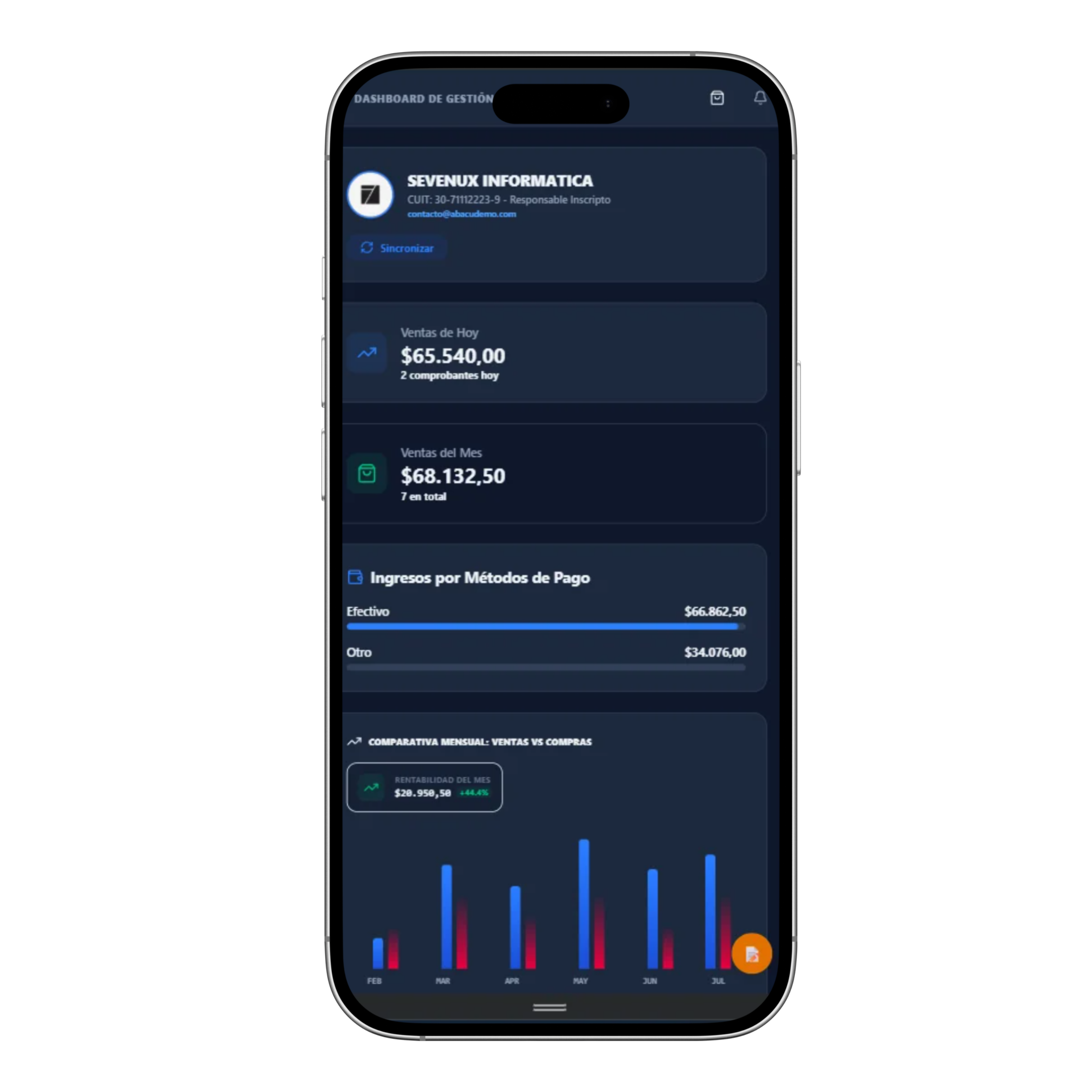 VentUX ERP Mobile View